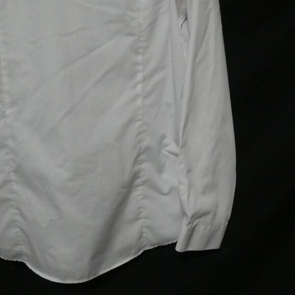 H&M | large | Slim Fit | White Long Sleeve Dress Shirt | Black Buttons - Picture 14 of 14